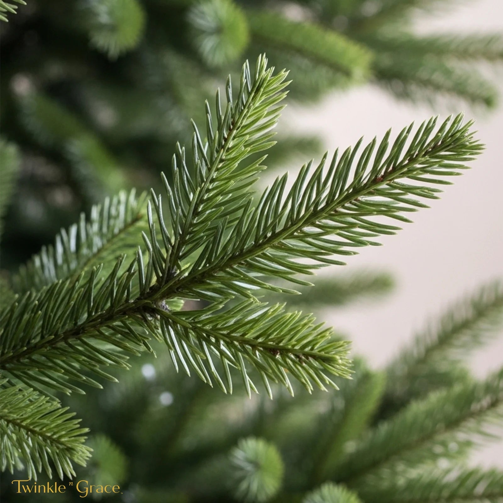 Twinkle n Grace Ultra Realistic 100% PE Pre-Lit Luxury Christmas Tree Tip Close-up