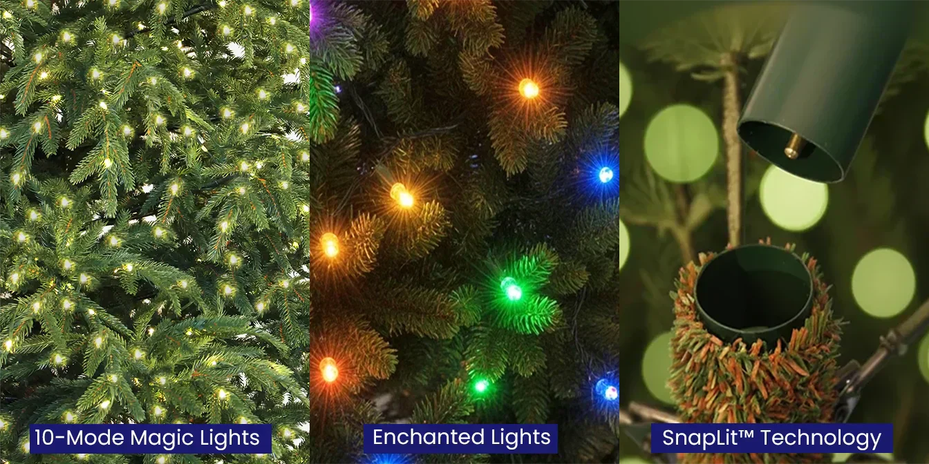 Premium Christmas Trees with Advanced Lighting Included at No Extra Cost