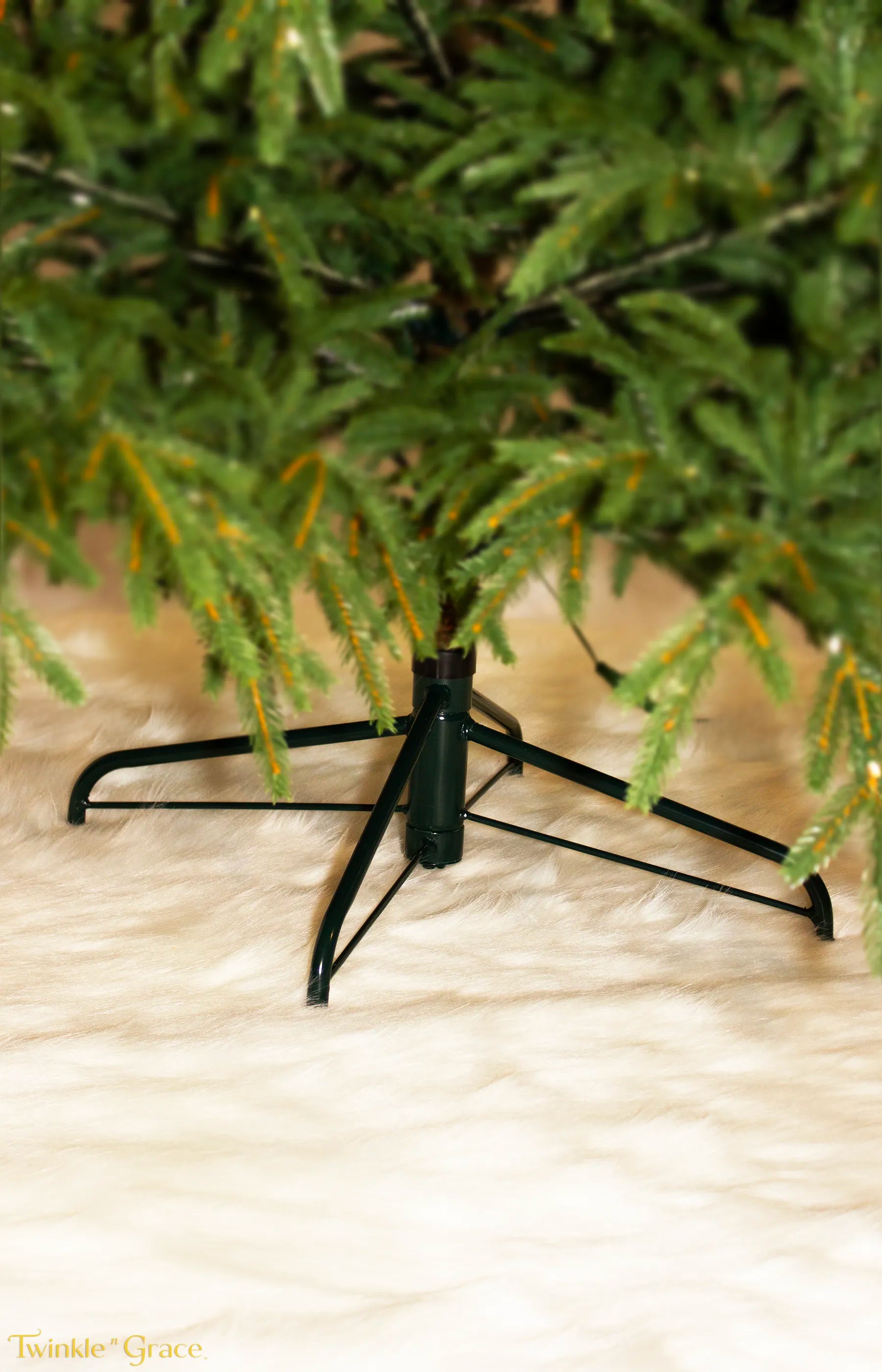 7ft Black Hills Spruce Ultra Realistic 100% PE Pre-Lit Luxury Christmas Tree Stand Metal