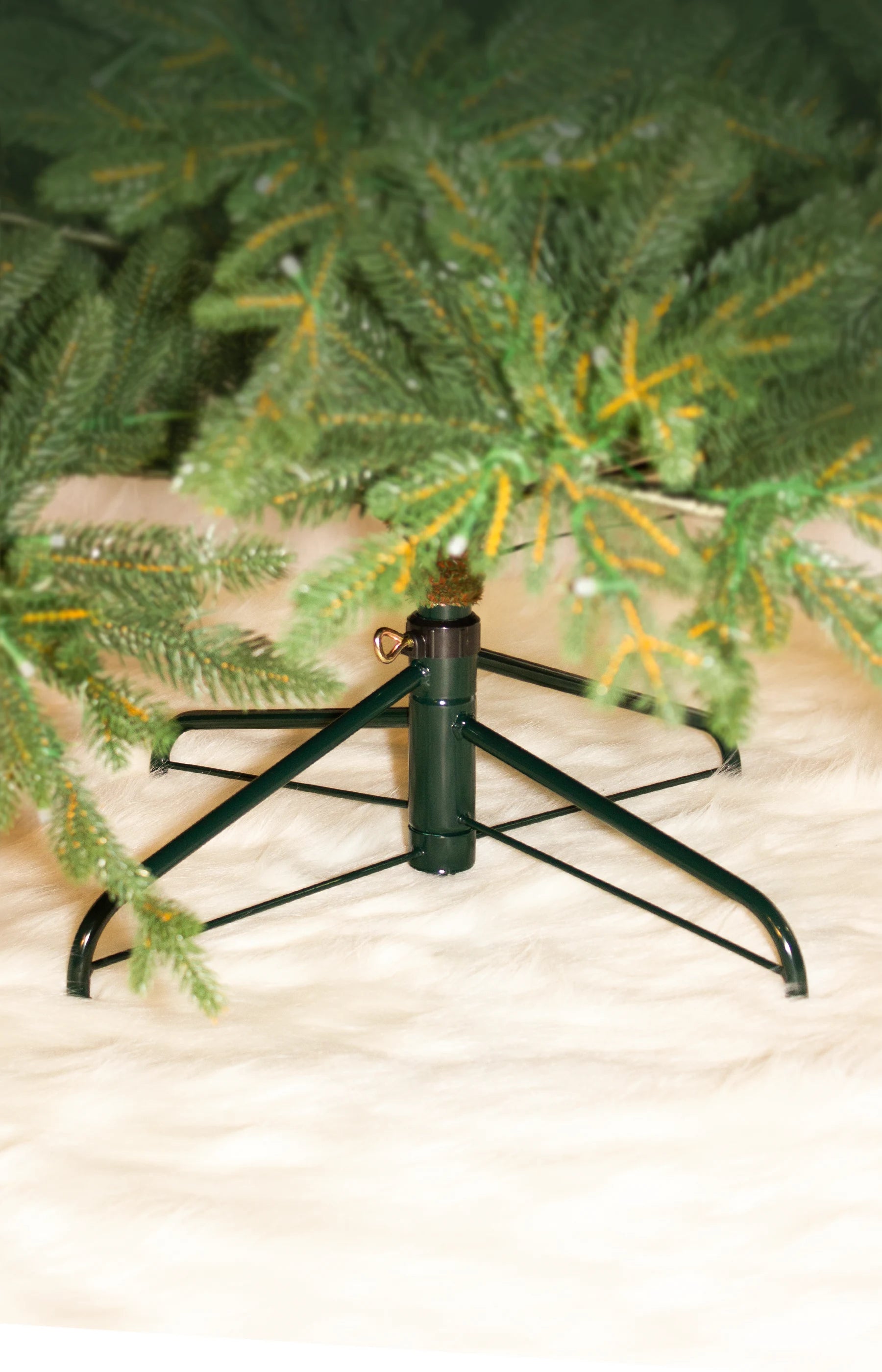 7ft European Silver Fir Ultra Realistic 100% PE Pre-Lit Luxury Frosted Christmas Tree Stand Metal