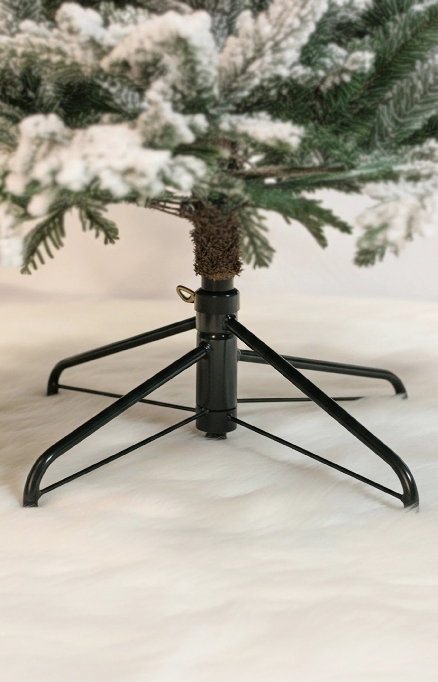 7ft Frosted Blue Spruce Ultra Realistic 100% PE Pre-Lit Luxury Frosted Christmas Tree Stand Metal