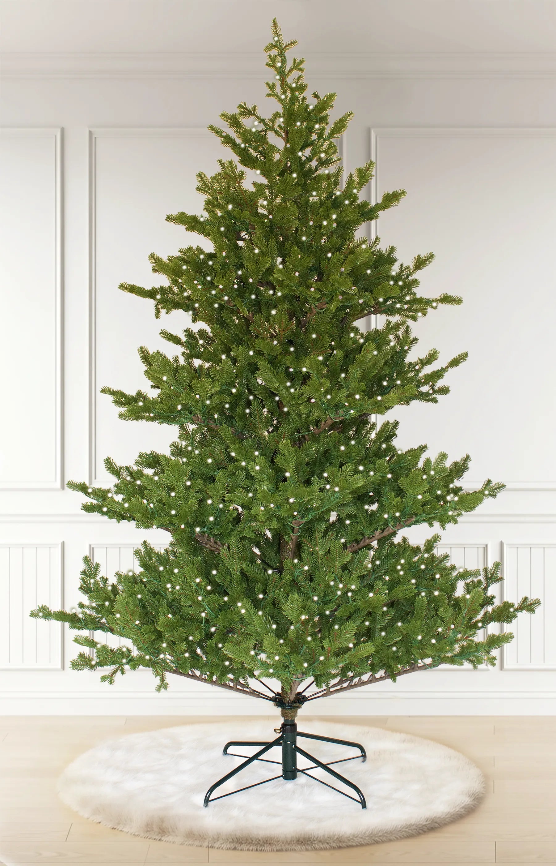 7ft Nordic Heritage Fir Ultra Realistic 100% PE Pre-Lit Luxury Christmas Tree Full Warm-White Lights