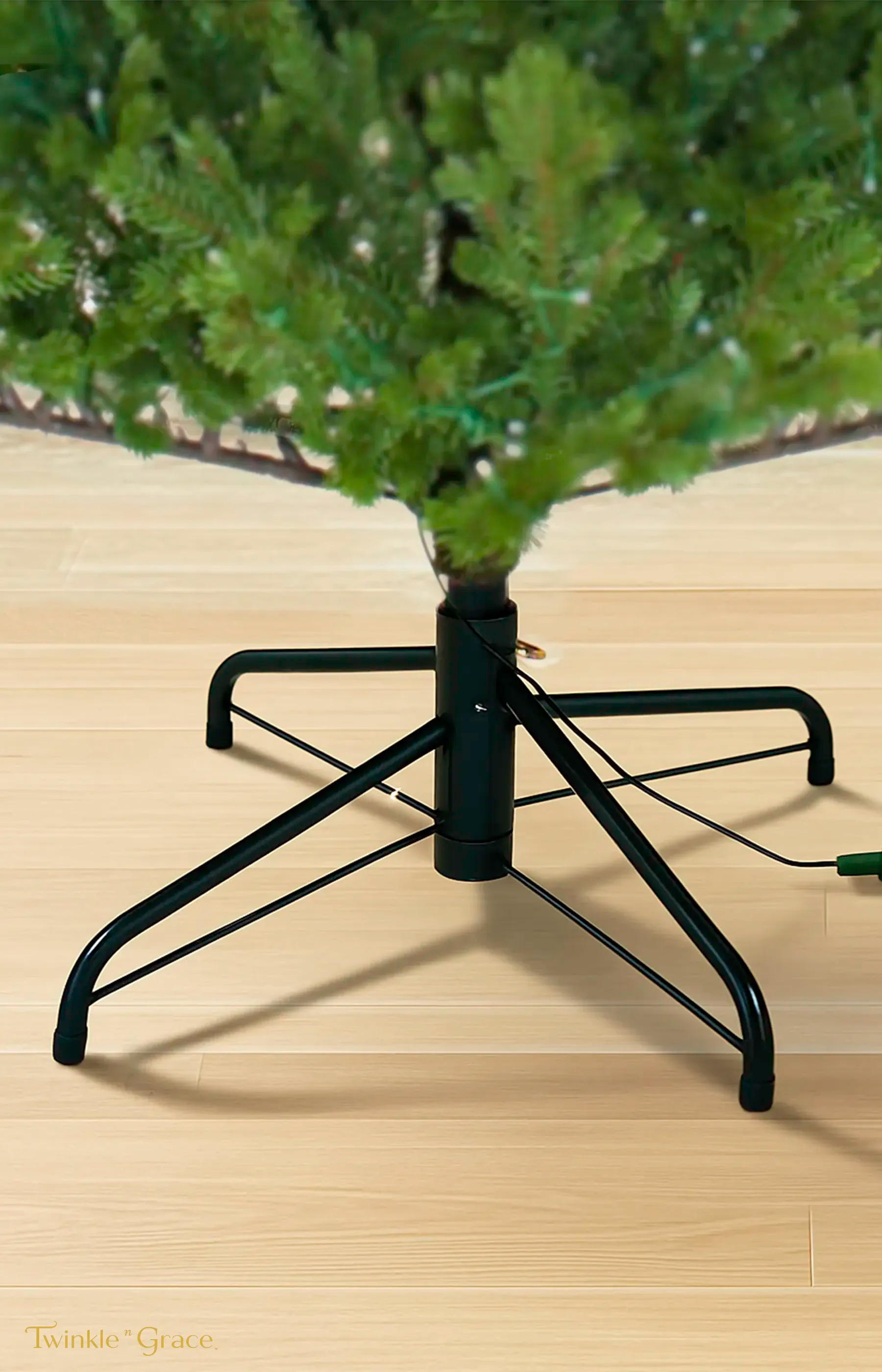 7ft Nordic Heritage Fir Ultra Realistic 100% PE Pre-Lit Luxury Christmas Tree Stand Metal