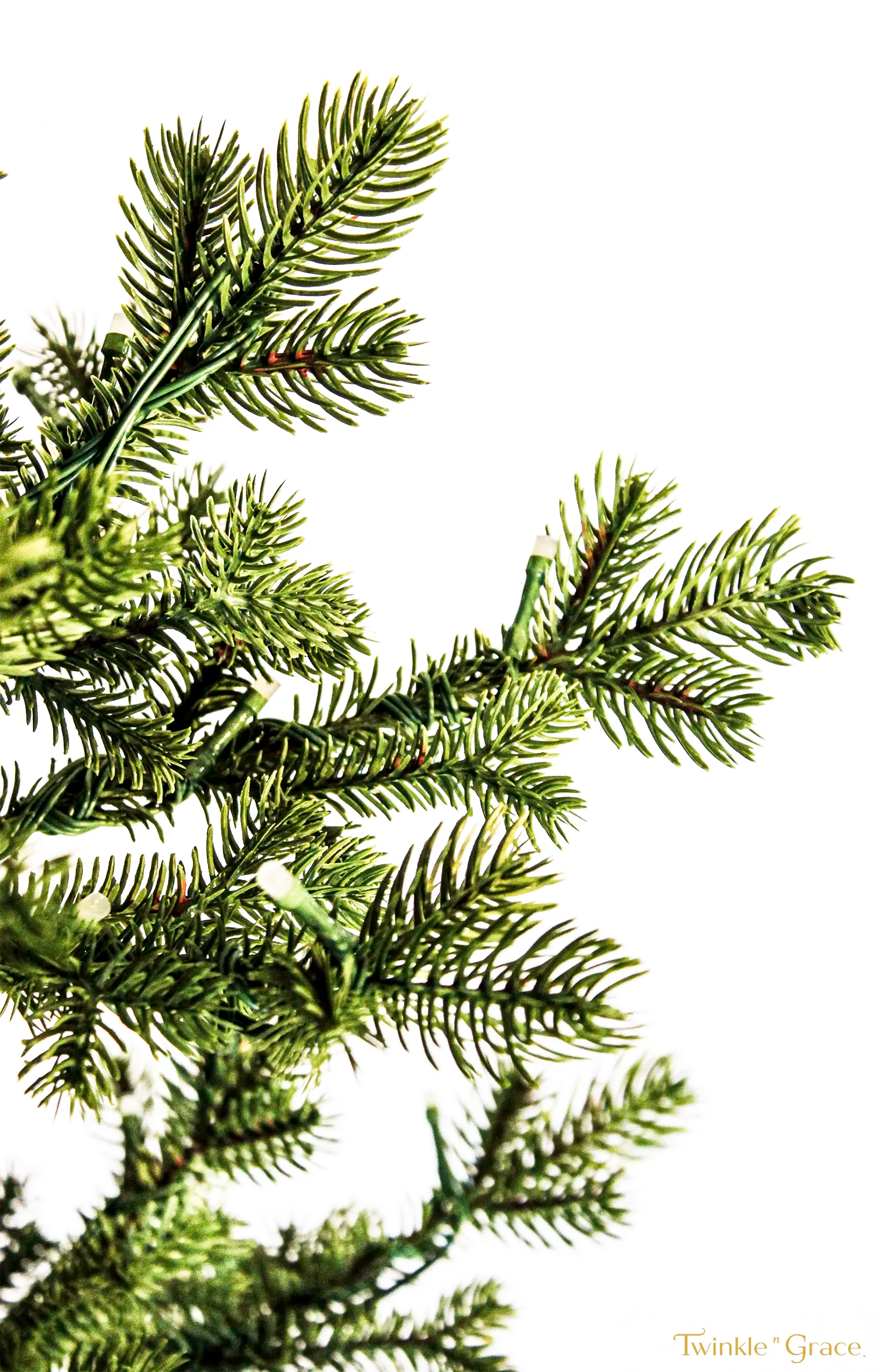 7ft Nordic Heritage Fir Ultra Realistic 100% PE Pre-Lit Luxury Christmas Tip Close-up