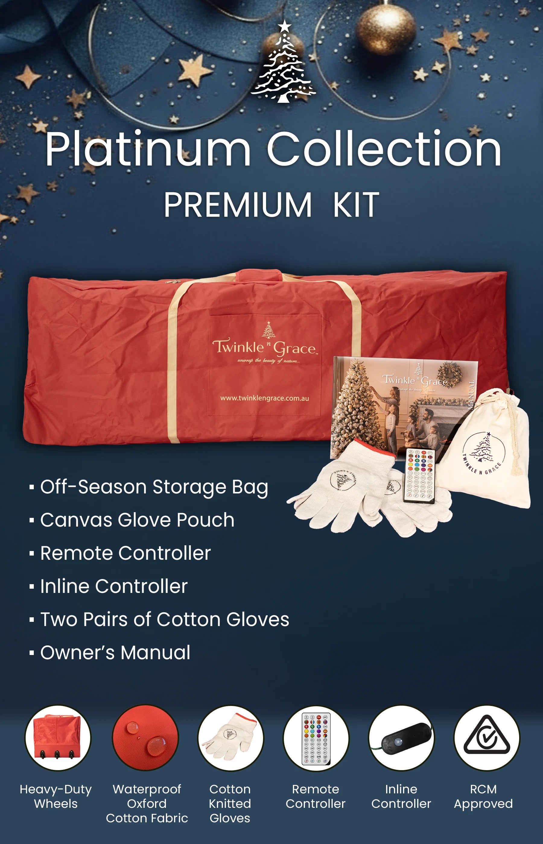 Twinkle n Grace 7ft Ultra Realistic 100% PE Pre-Lit Luxury Christmas Tree Enchanted RGB Lights Deluxe Premium Kit