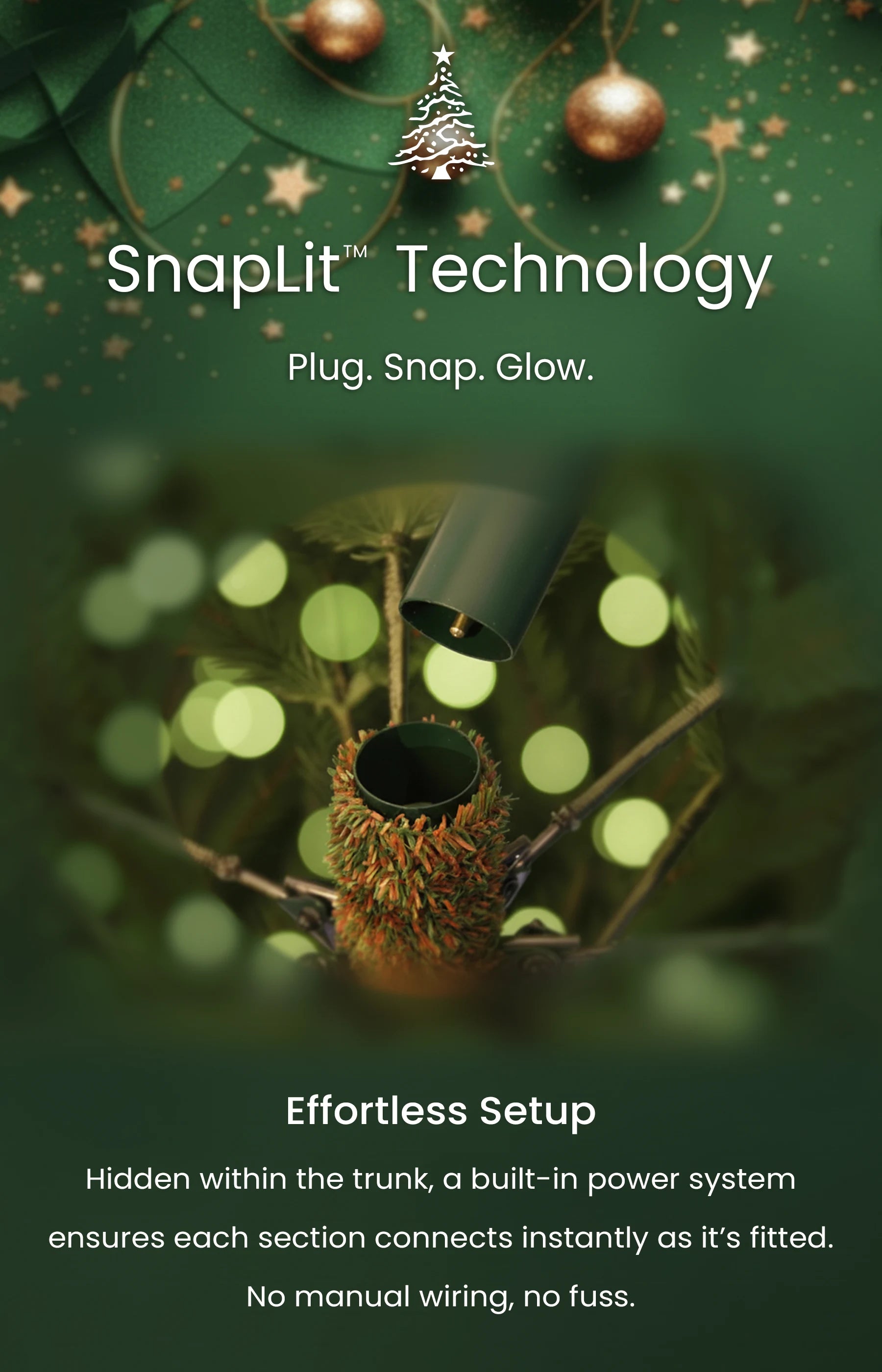 Twinkle n Grace 7ft Ultra Realistic 100% PE Pre-Lit Luxury Christmas Tree Snaplit Technology Easy Setup