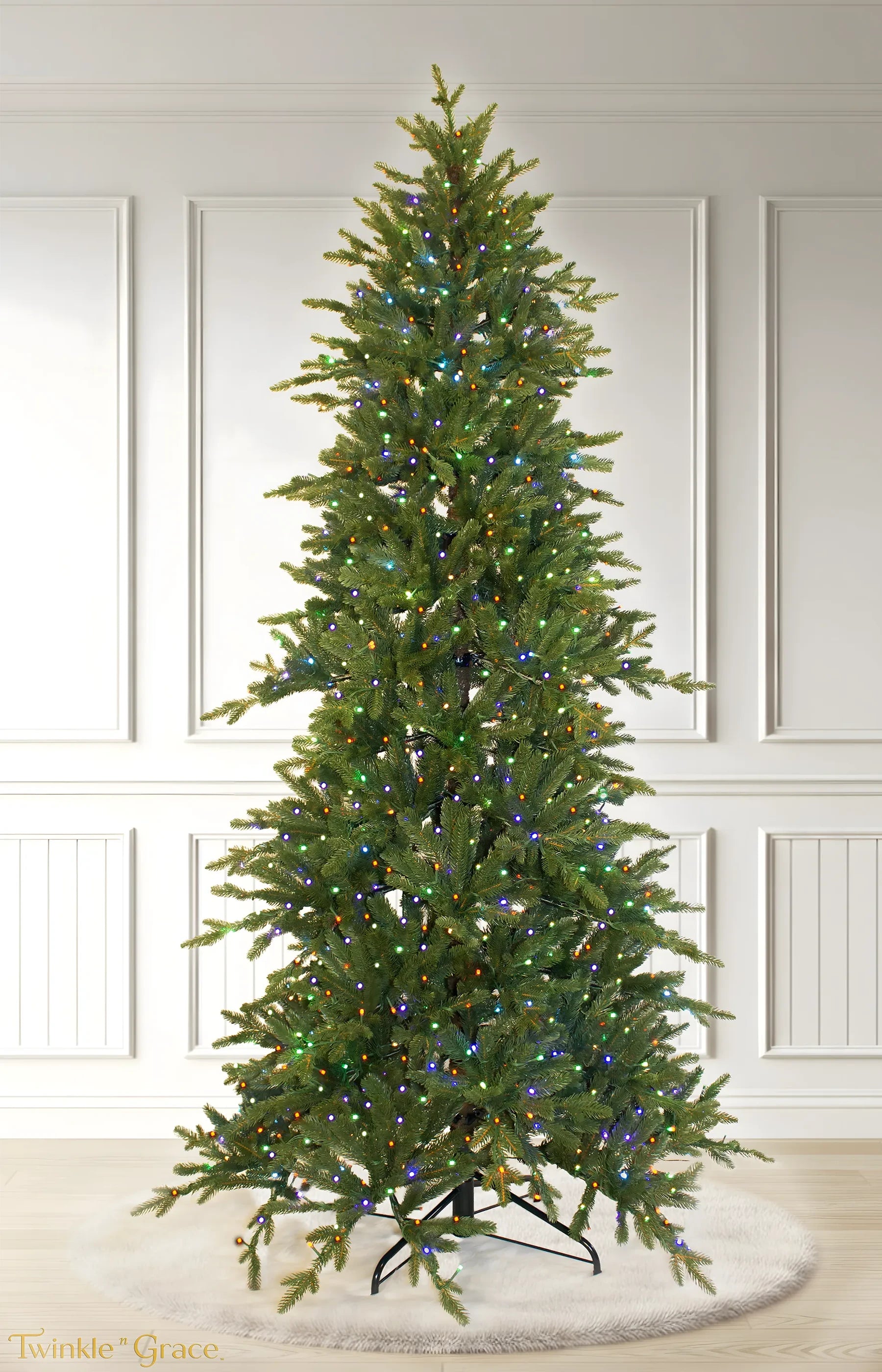 7ft Subalpine Fir Ultra Realistic 100% PE Pre-Lit Luxury Christmas Tree Full RGB lights