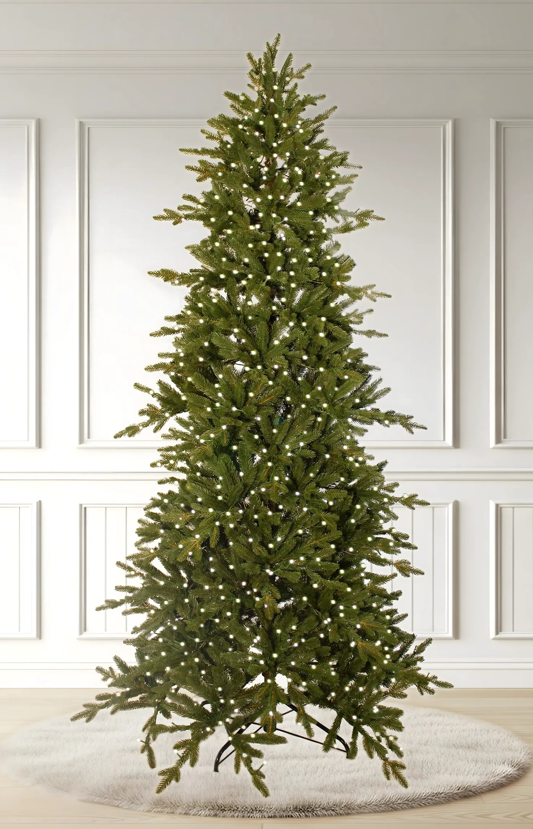7ft Subalpine Fir Ultra Realistic 100% PE Pre-Lit Luxury Christmas Tree Full Warm-White Lights