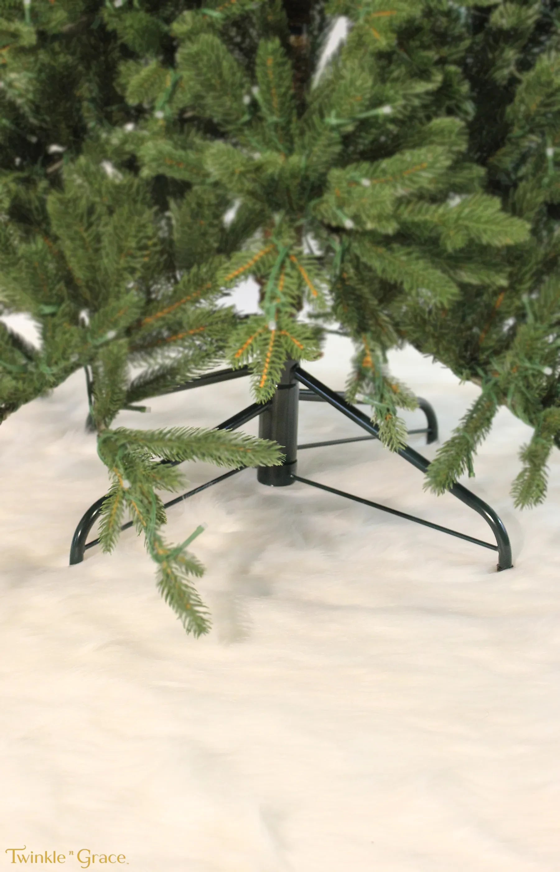 7ft Subalpine Fir Ultra Realistic 100% PE Pre-Lit Luxury Christmas Tree Stand Metal